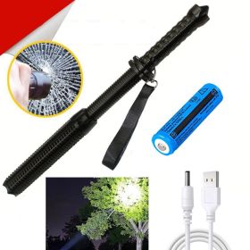 46CM LED Flashlight Hiking Retractable Zoom Security Torch for Camping Lamp Bright