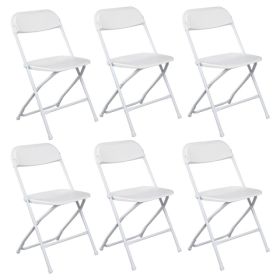 6pcs Injection Molding Classic Garden Plastic Folding Chair White (Option: 68766516)